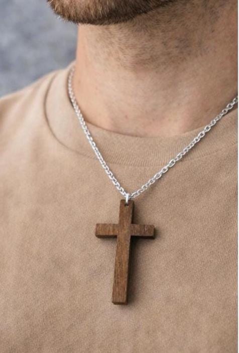 Handmade Black Walnut Wood Cross Necklace | Christian Pendant Necklaces Consecrated Jewelry Co.