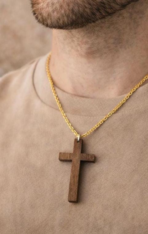 Handmade Black Walnut Wood Cross Necklace | Christian Pendant Necklaces Consecrated Jewelry Co.
