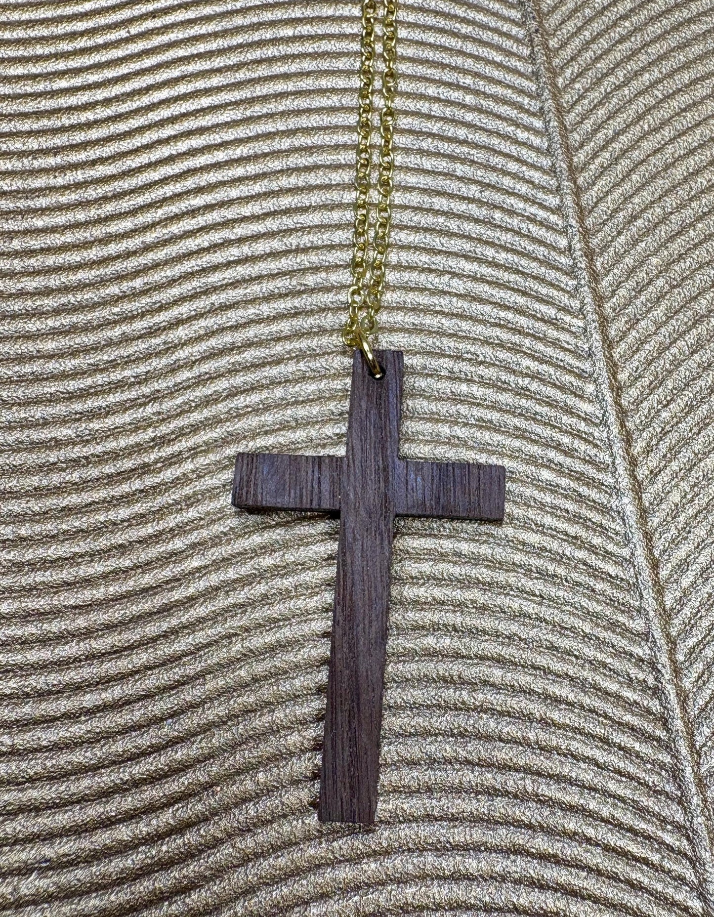 Handmade Black Walnut Wood Cross Necklace | Christian Pendant Necklaces Consecrated Jewelry Co.