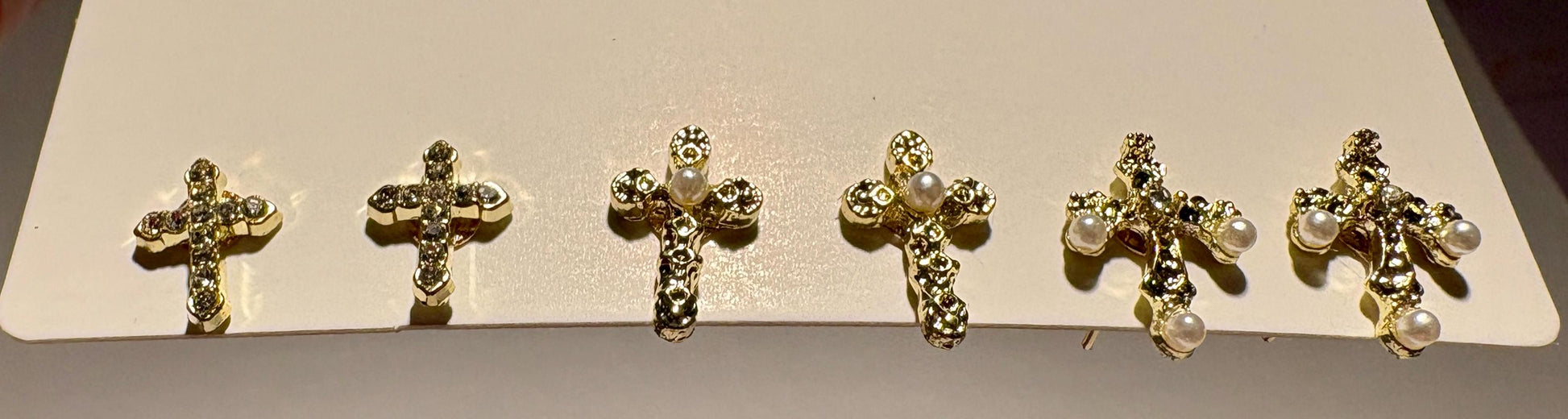 Tiny Cross Stud Earrings | Set of 3 | Crystal Gemstone Earrings Consecrated Jewelry Co.