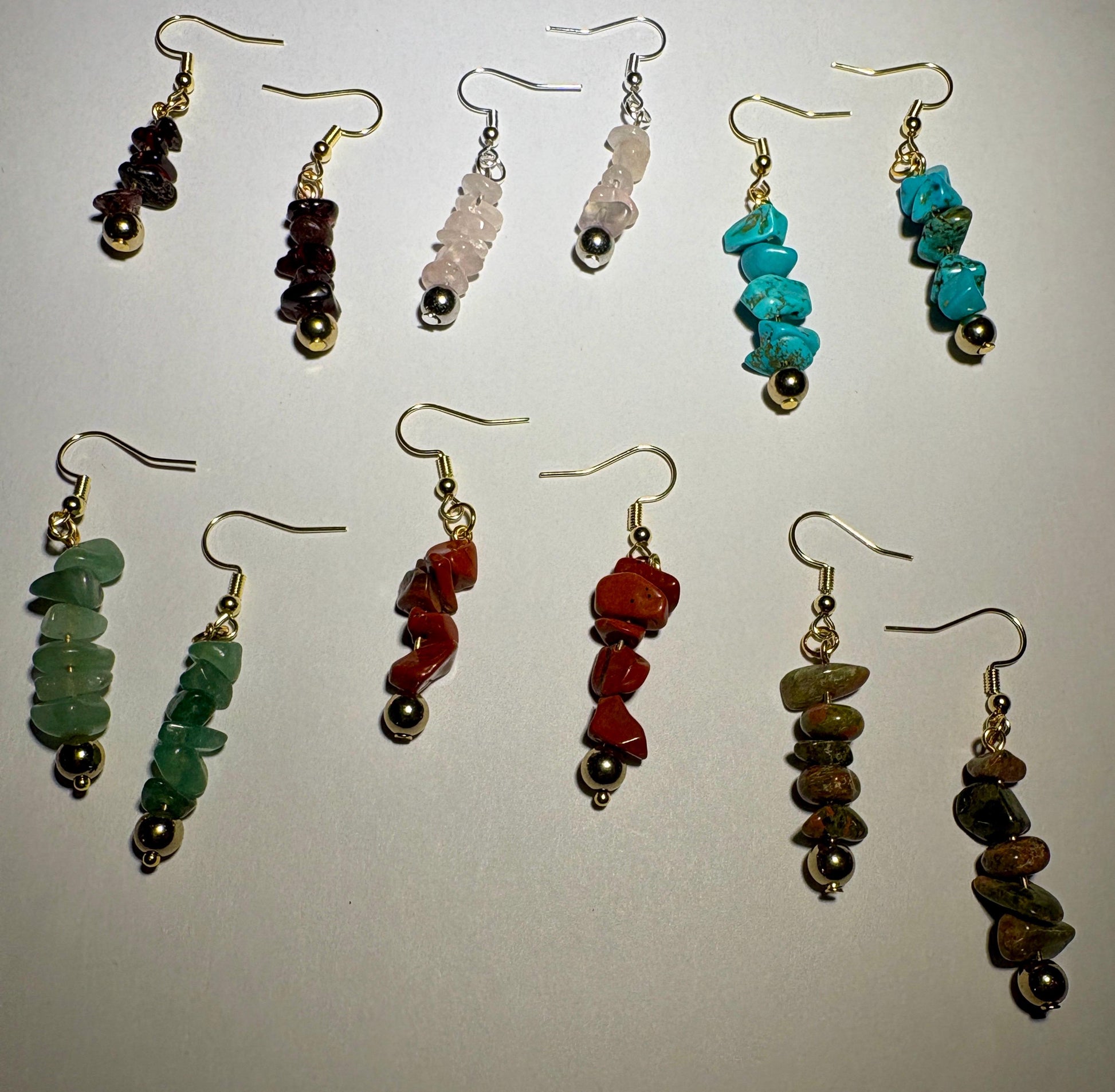 Boho Gemstone Dangle Earrings | Natural Stone Chip Beads Earrings Consecrated Jewelry Co.