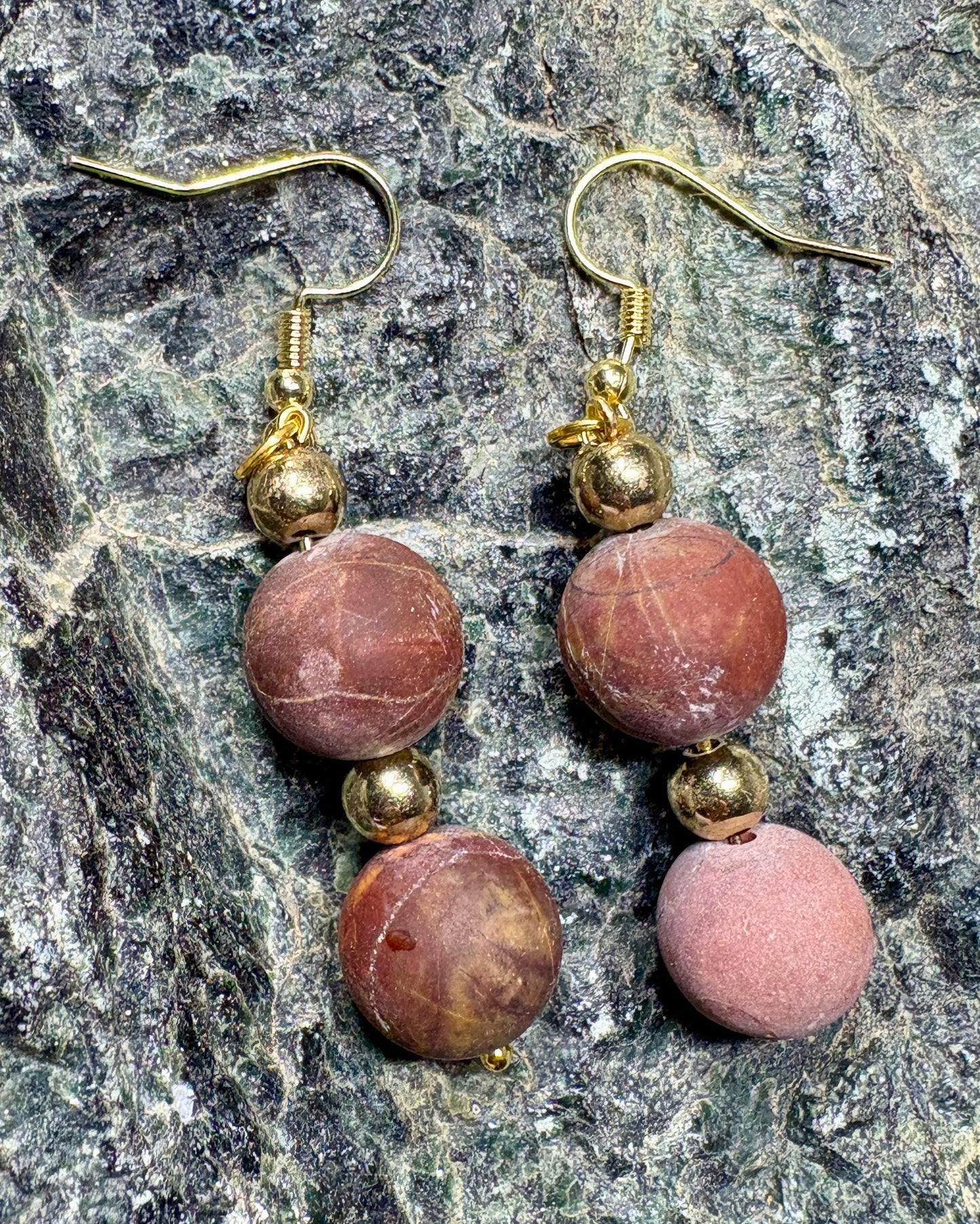 Handmade Marble Stone Dangle Earrings | Minimalist Natural Earrings Consecrated Jewelry Co.