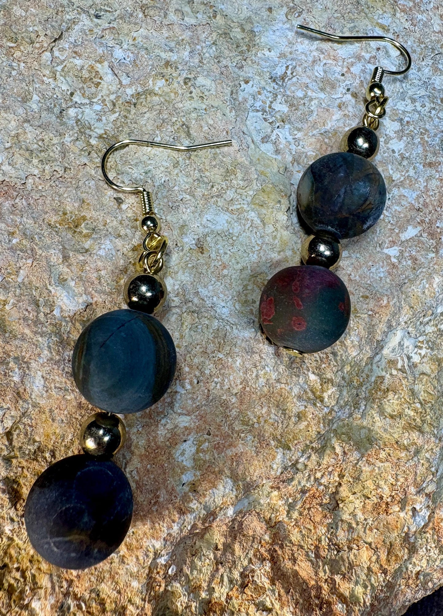 Handmade Marble Stone Dangle Earrings | Minimalist Natural Earrings Consecrated Jewelry Co.
