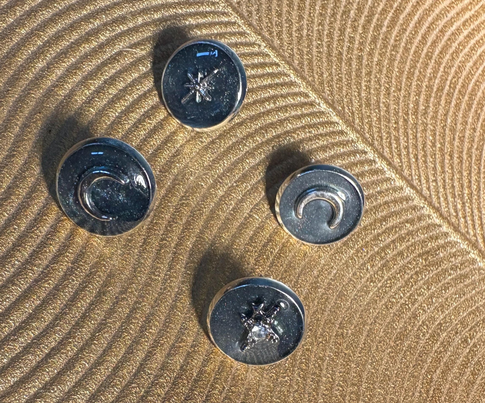 Galaxy Resin Stud Earrings Set | Silver Moon & Star Celestial Earrings Consecrated Jewelry Co.
