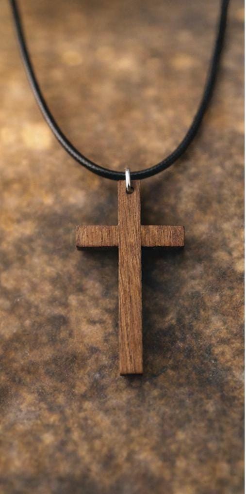 Handmade Black Walnut Wood Cross Necklace | Christian Pendant Necklaces Consecrated Jewelry Co.