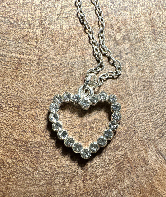 Crystal Heart Pendant Necklace | Bedazzled Silver Romantic Dainty Necklaces Consecrated Jewelry Co.