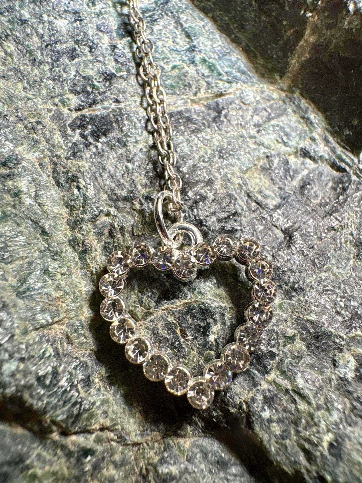Crystal Heart Pendant Necklace | Bedazzled Silver Romantic Dainty Necklaces Consecrated Jewelry Co.