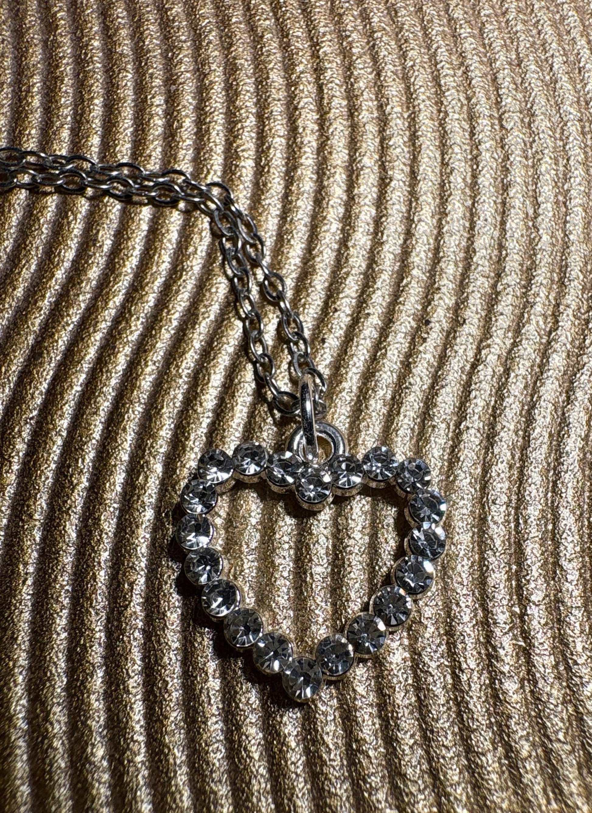Crystal Heart Pendant Necklace | Bedazzled Silver Romantic Dainty Necklaces Consecrated Jewelry Co.