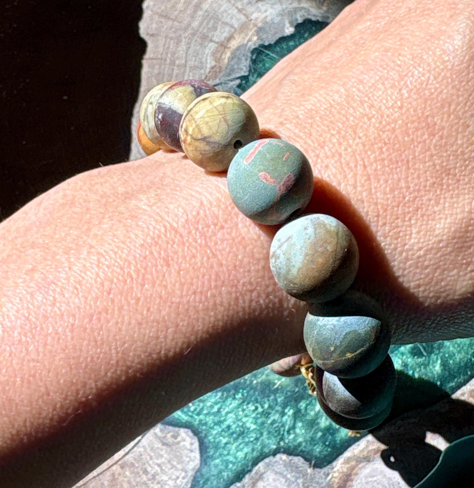 Handmade Marble Stone Bracelet | Natural Multicolor Rustic Bracelets Consecrated Jewelry Co.