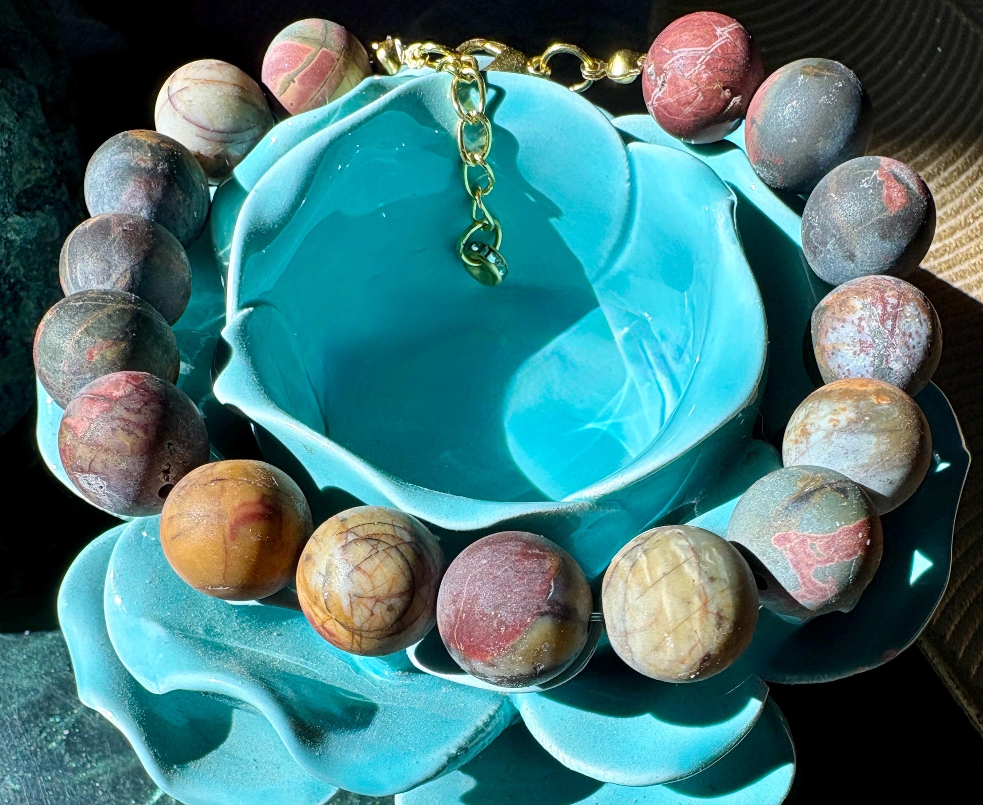 Handmade Marble Stone Bracelet | Natural Multicolor Rustic Bracelets Consecrated Jewelry Co.