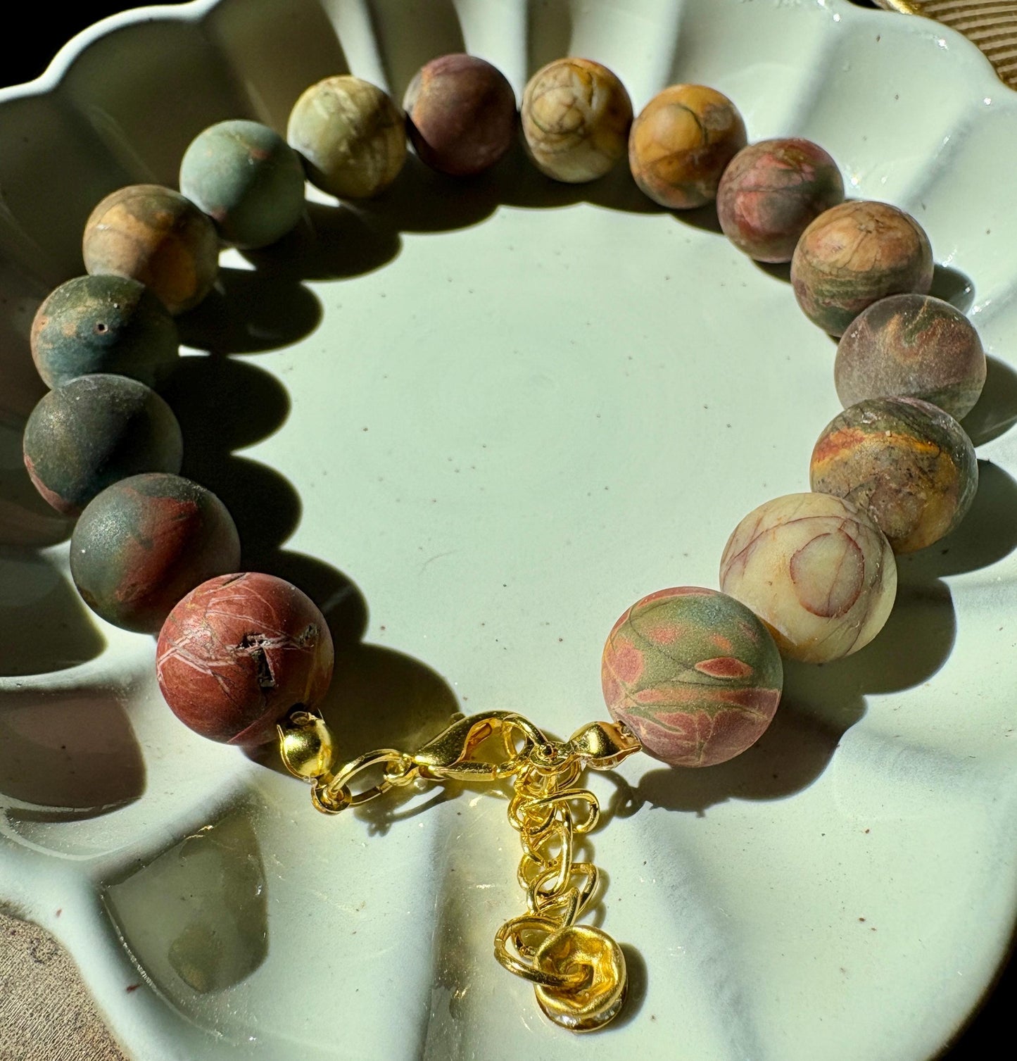 Handmade Marble Stone Bracelet | Natural Multicolor Rustic Bracelets Consecrated Jewelry Co.