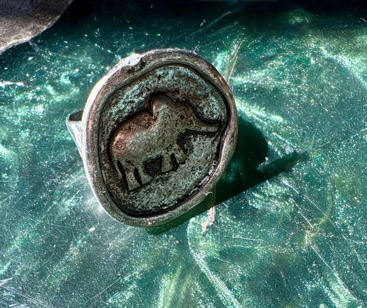 Silver Elephant Hammered Ring | Adjustable Cuff Rustic Western Boho Rings Consecrated Jewelry Co.