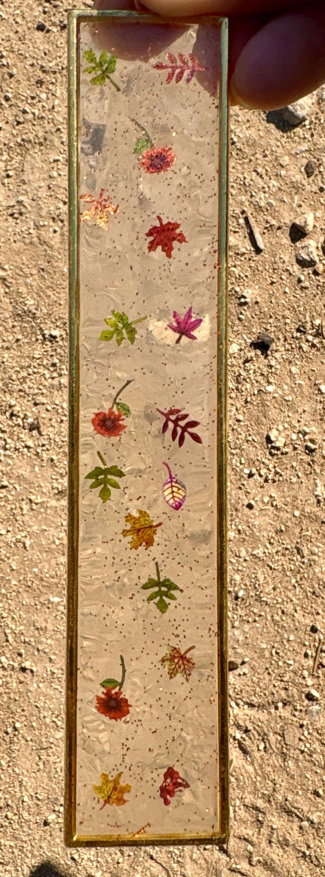 Clear Hard Bookmark with Tassel | Tiny Leaves Flowers & Plants Bookmarks Consecrated Jewelry Co.
