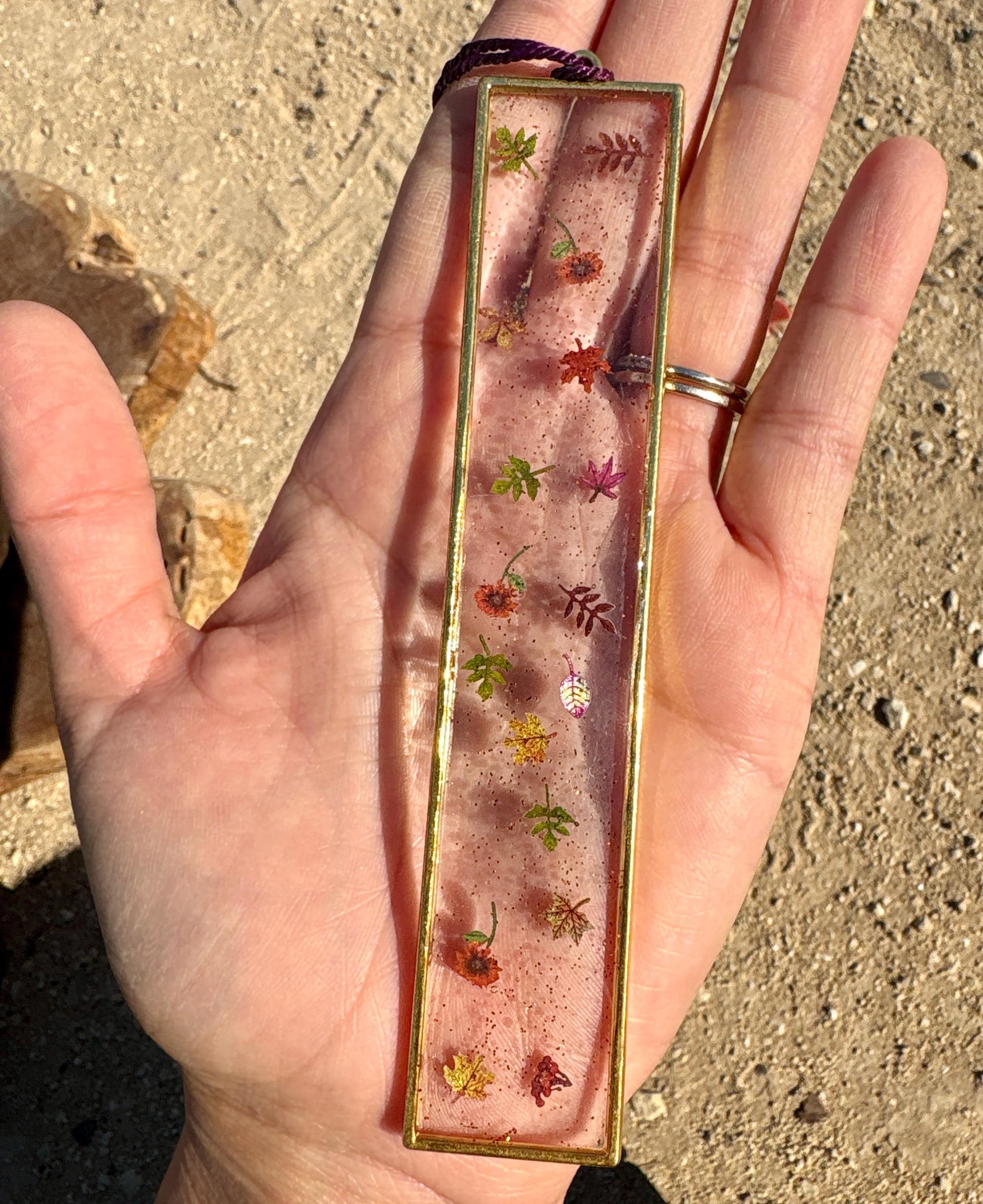 Clear Hard Bookmark with Tassel | Tiny Leaves Flowers & Plants Bookmarks Consecrated Jewelry Co.
