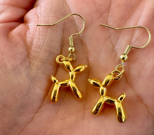 Gold Balloon Dangle Earrings | Puppy Dog Valentine Jewelry Earrings Consecrated Jewelry Co.