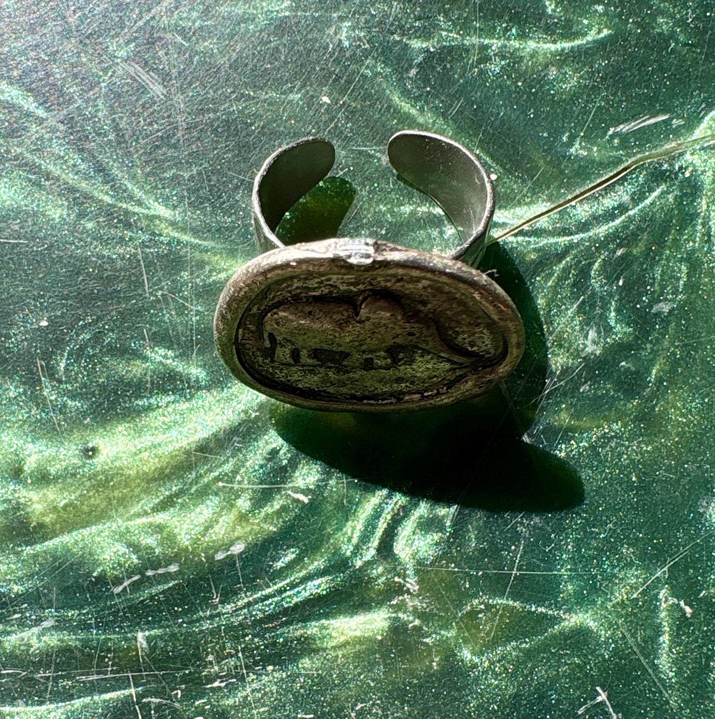 Silver Elephant Hammered Ring | Adjustable Cuff Rustic Western Boho Rings Consecrated Jewelry Co.