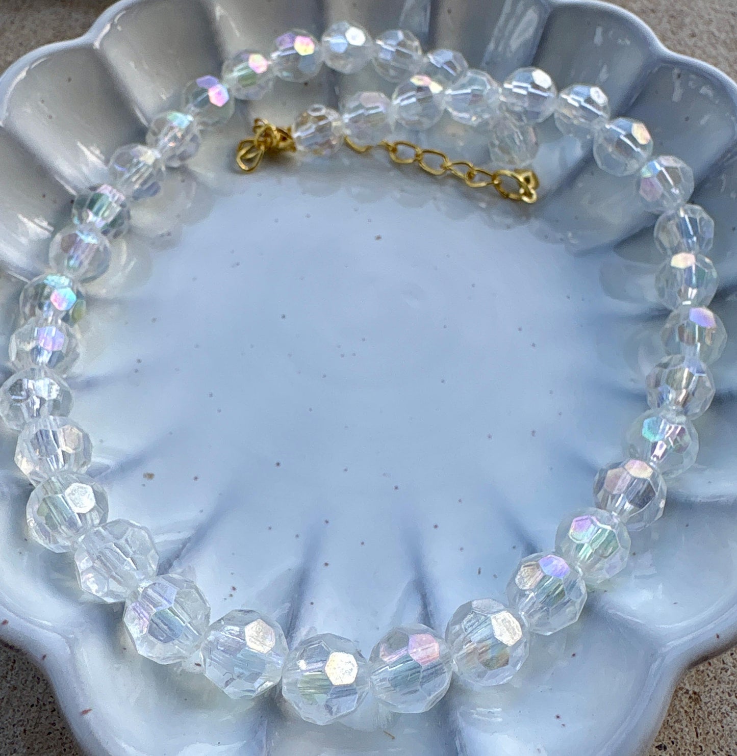 Clear Beaded Crystal Necklace | Adjustable Clasp Translucent Necklaces Consecrated Jewelry Co.