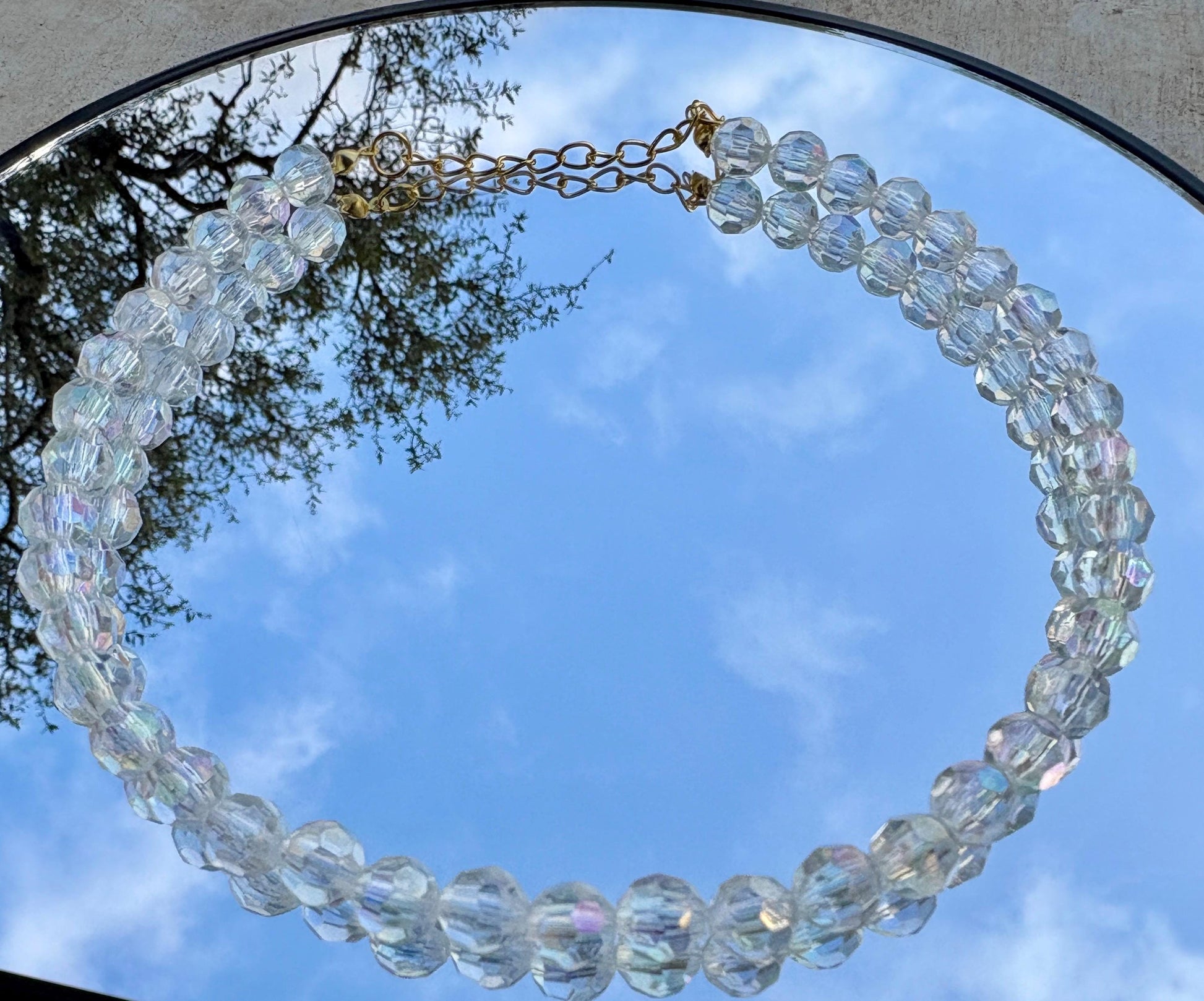 Clear Beaded Crystal Necklace | Adjustable Clasp Translucent Necklaces Consecrated Jewelry Co.