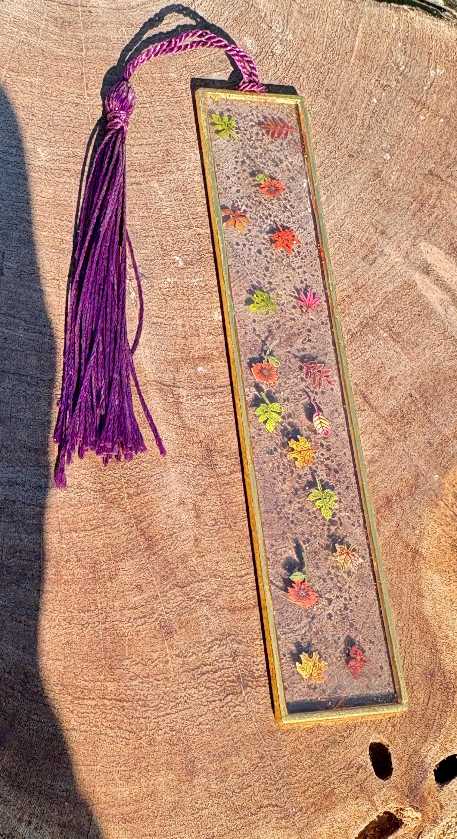 Clear Hard Bookmark with Tassel | Tiny Leaves Flowers & Plants Bookmarks Consecrated Jewelry Co.
