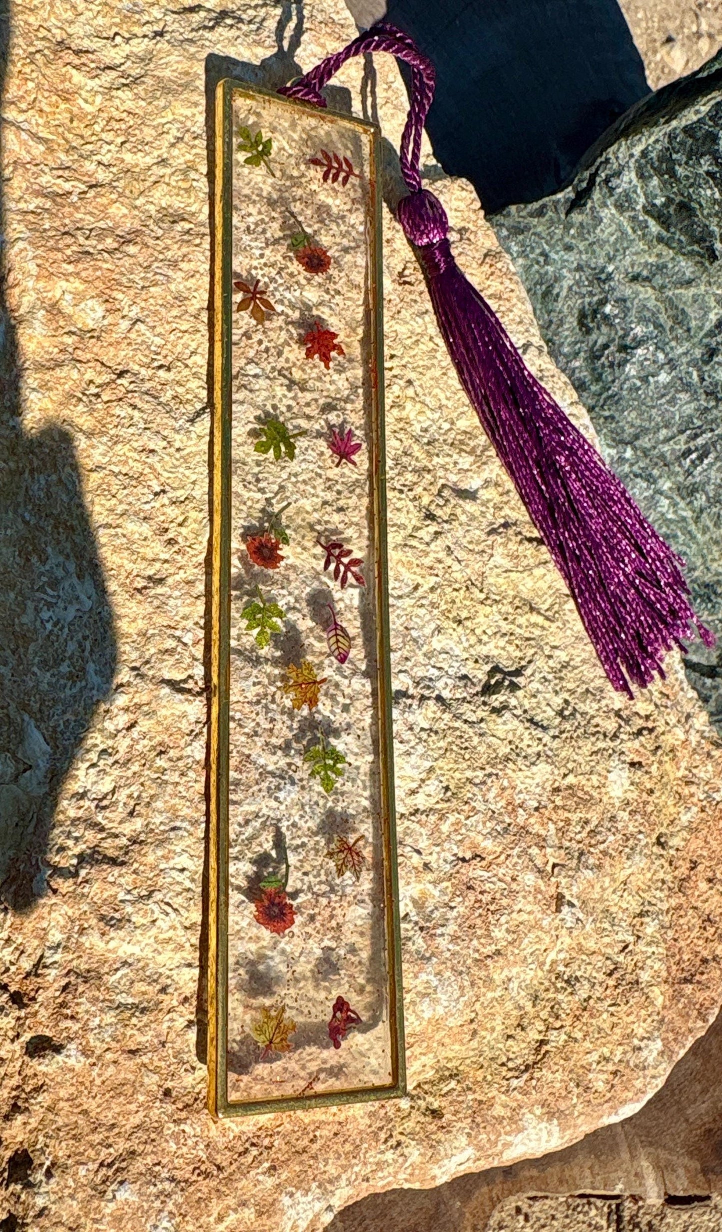 Clear Hard Bookmark with Tassel | Tiny Leaves Flowers & Plants Bookmarks Consecrated Jewelry Co.