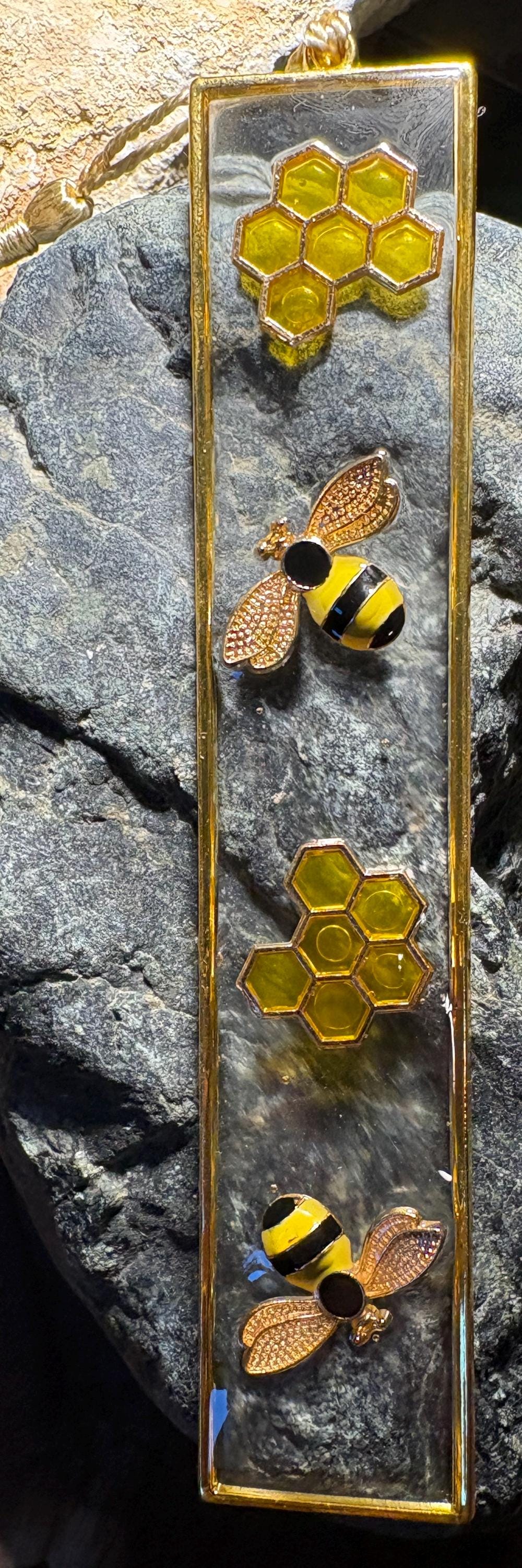 Bumble Bee & Honeycomb Resin Bookmark | Insect Lover Gift Bookmarks Consecrated Jewelry Co.
