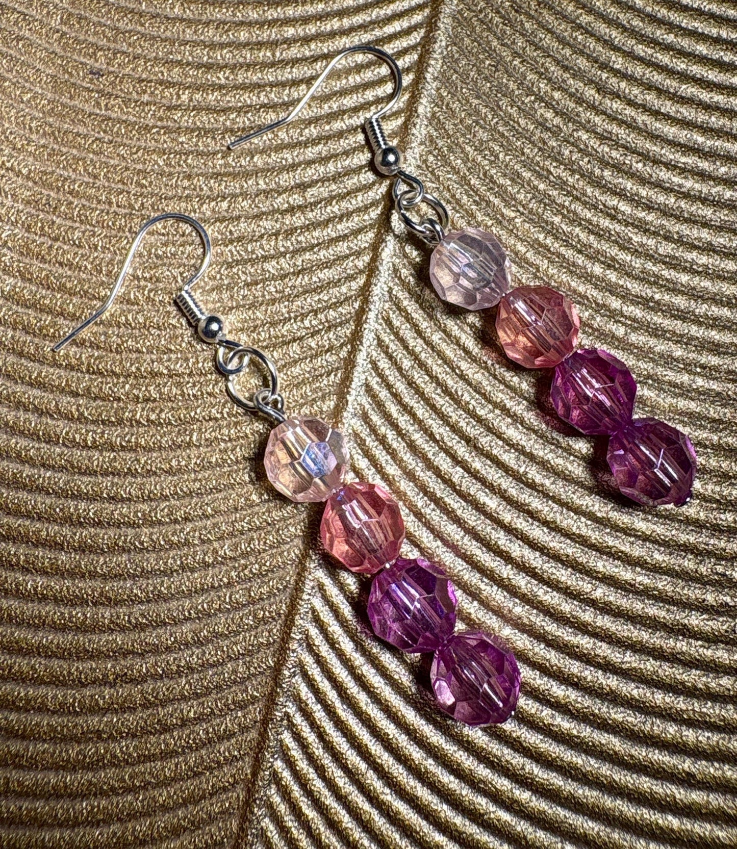 Pink Beaded Crystal Dangle Earrings | Ombre Colorful Earrings Consecrated Jewelry Co.