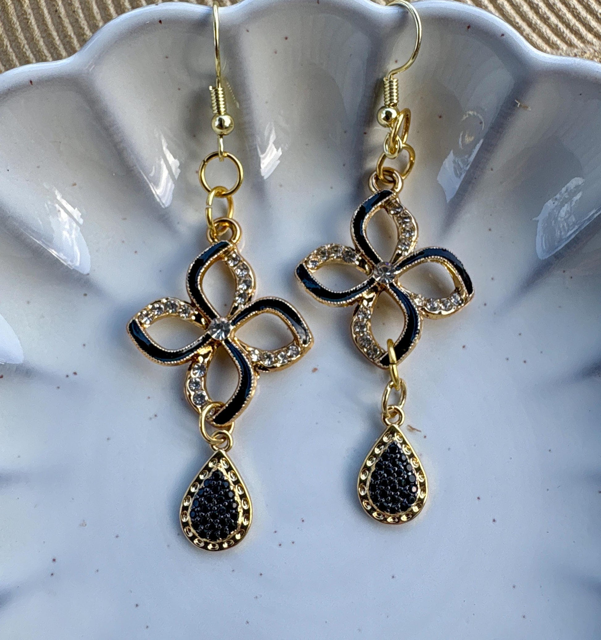 Handmade Glitter Resin Teardrop Earrings | Purple Pink Blue Flower Earrings Consecrated Jewelry Co.