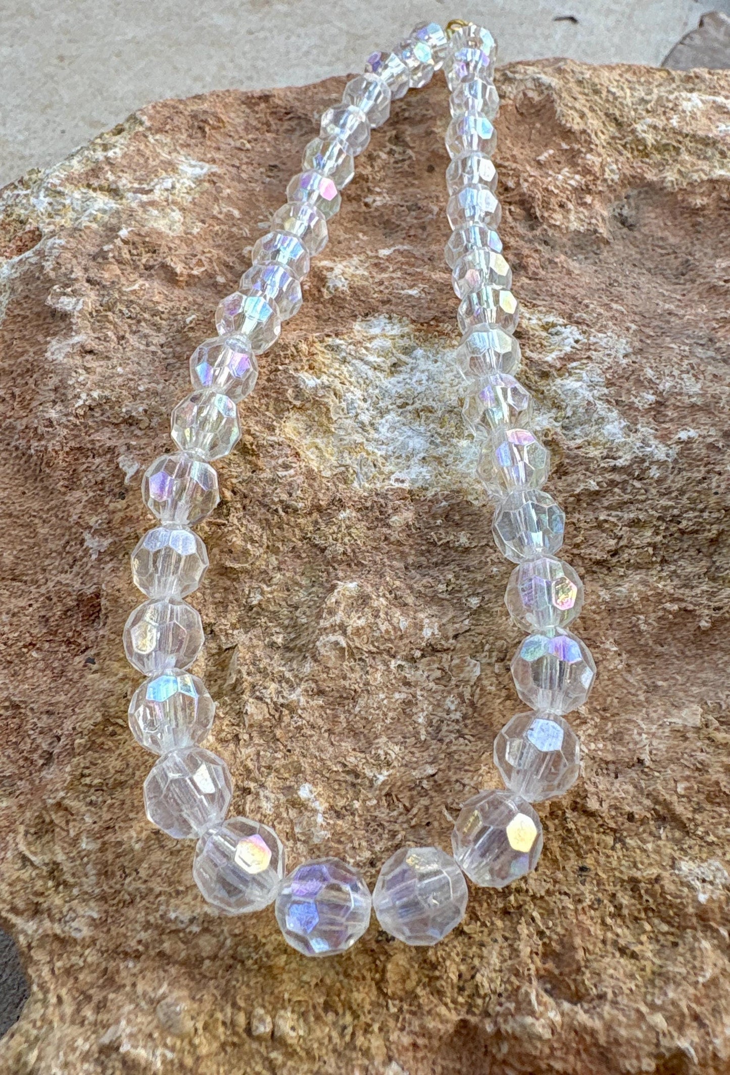 Clear Beaded Crystal Necklace | Adjustable Clasp Translucent Necklaces Consecrated Jewelry Co.