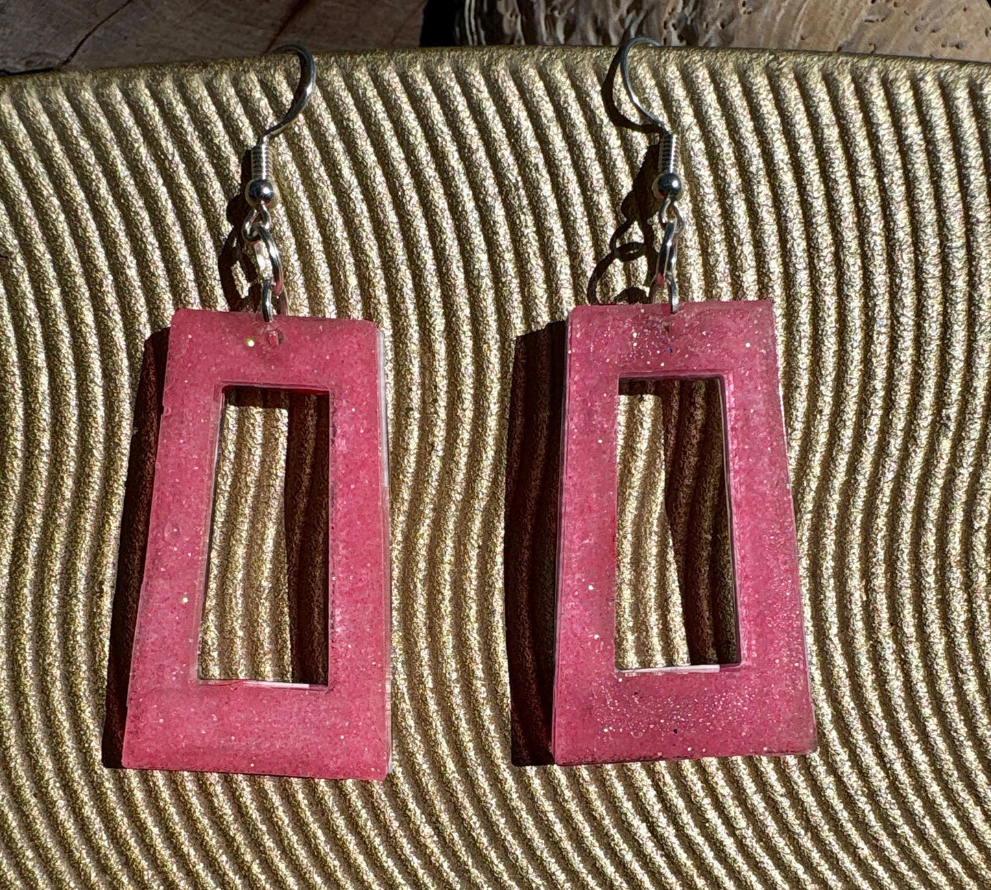 Flamingo Resin Dangle Earrings, Vacation and Summer Jewelry, Beach and Tropical Accessory, Palm Tree