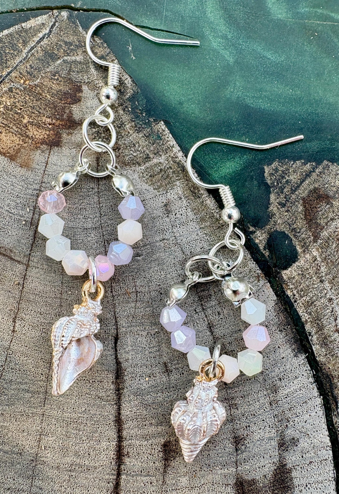 Pink Seashell Earrings, Coastal Beaded Dangle Earrings, Beach Jewelry, Ocean Inspired Earrings, Summer Vacation Gift for Women Consecrated Jewelry Co.