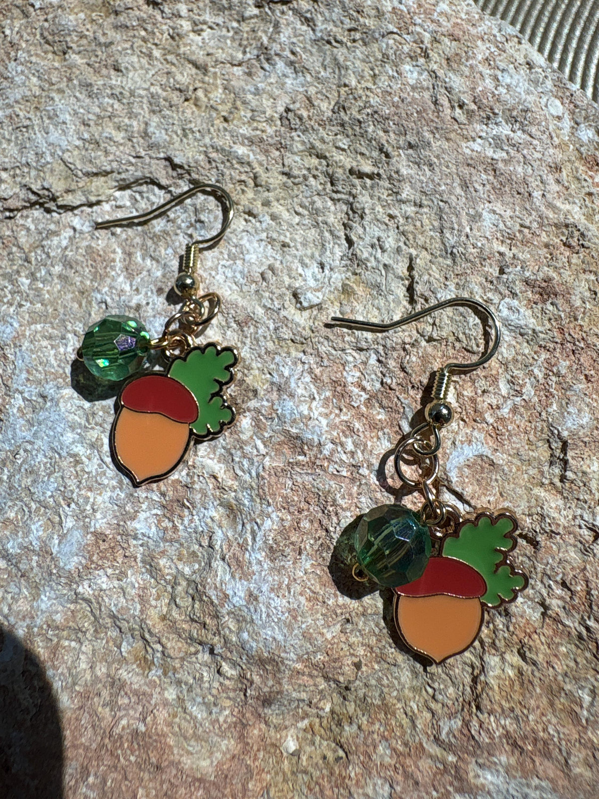 Acorn Earrings, Fall Dangle Earrings, Handmade Wood Autumn Jewelry, Woodland Nature Gift for Her