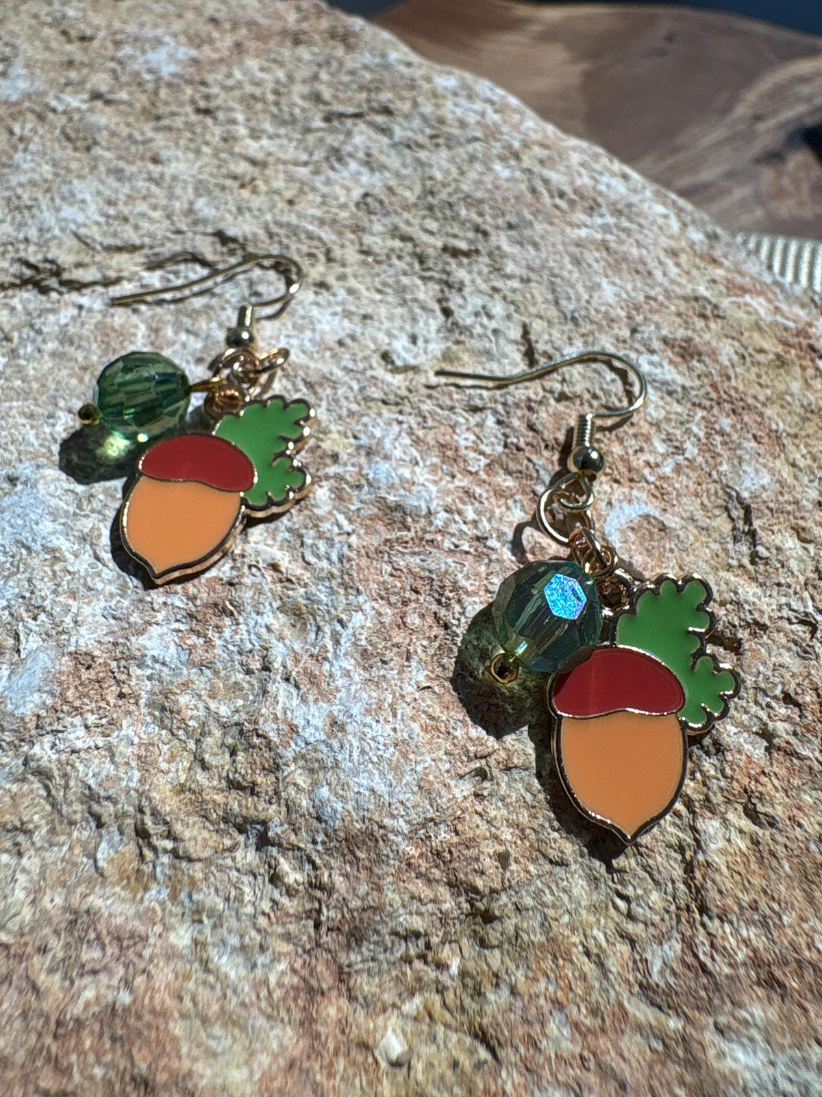 Acorn Earrings, Fall Dangle Earrings, Handmade Wood Autumn Jewelry, Woodland Nature Gift for Her