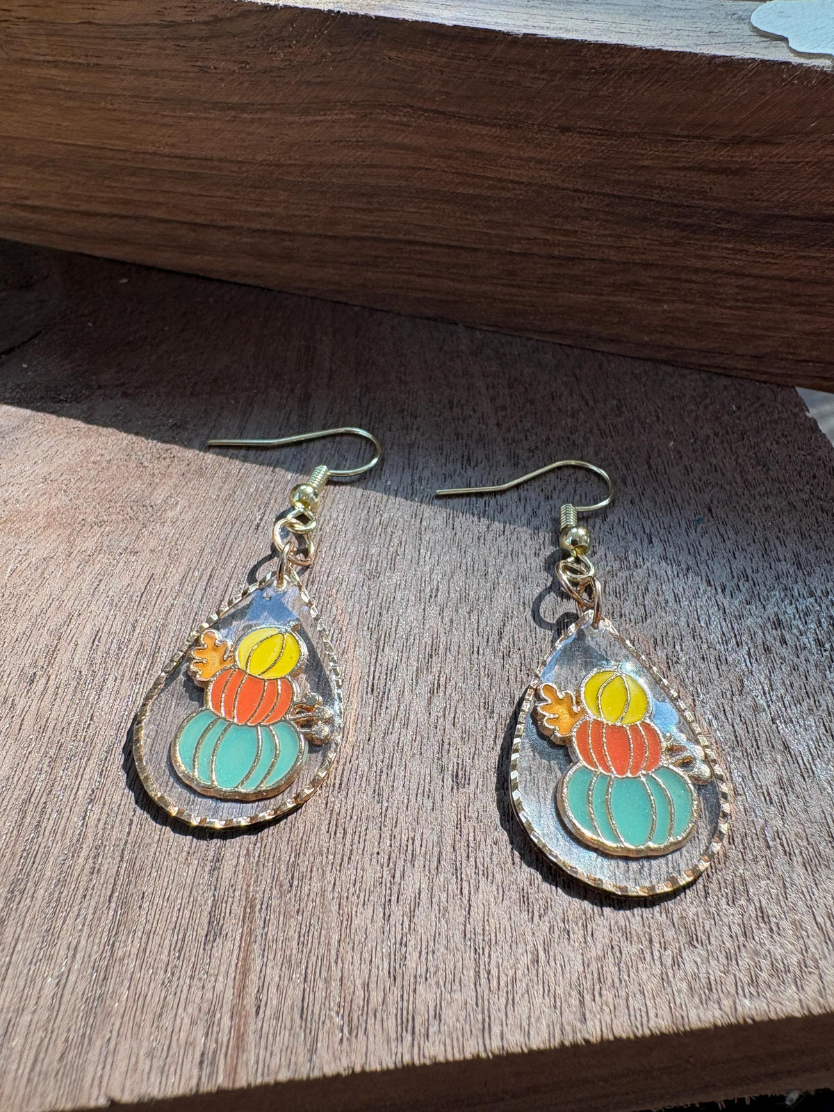Colorful Pumpkin Earrings, Fall Resin Dangle Earrings, Teardrop Autumn Jewelry, Thanksgiving Earrings, Fall Gift for Her