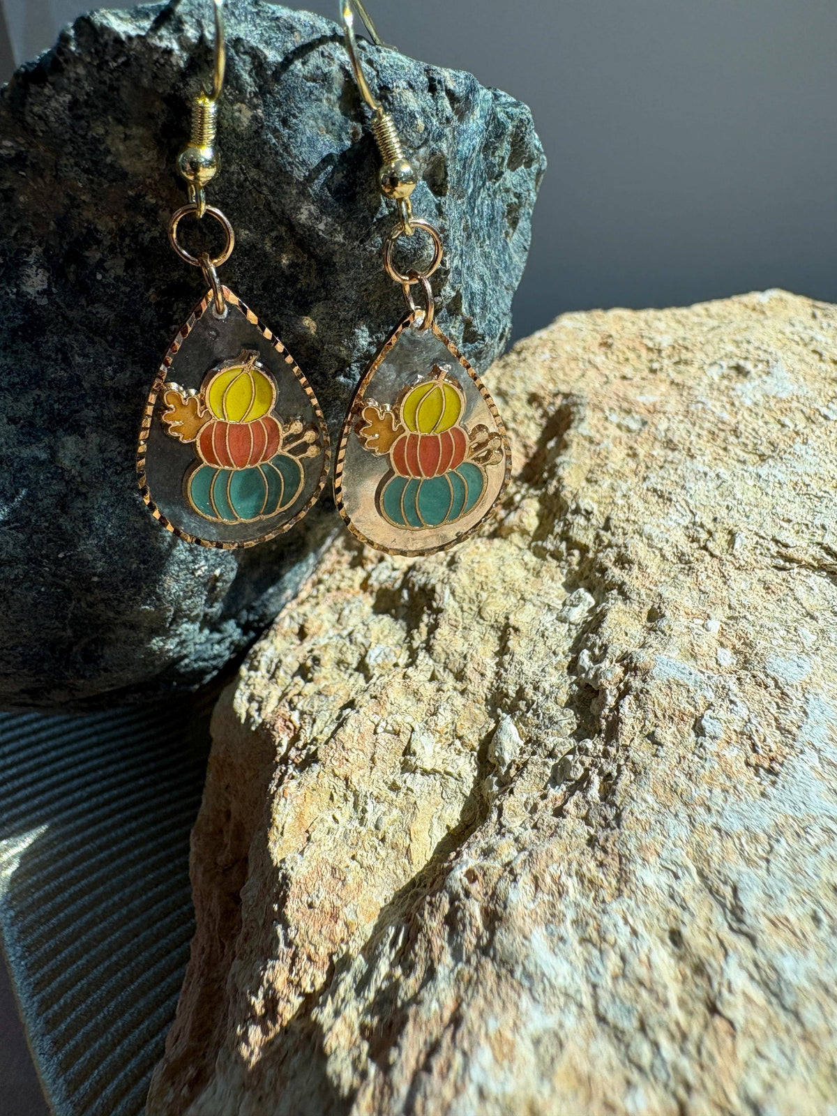 Colorful Pumpkin Earrings, Fall Resin Dangle Earrings, Teardrop Autumn Jewelry, Thanksgiving Earrings, Fall Gift for Her