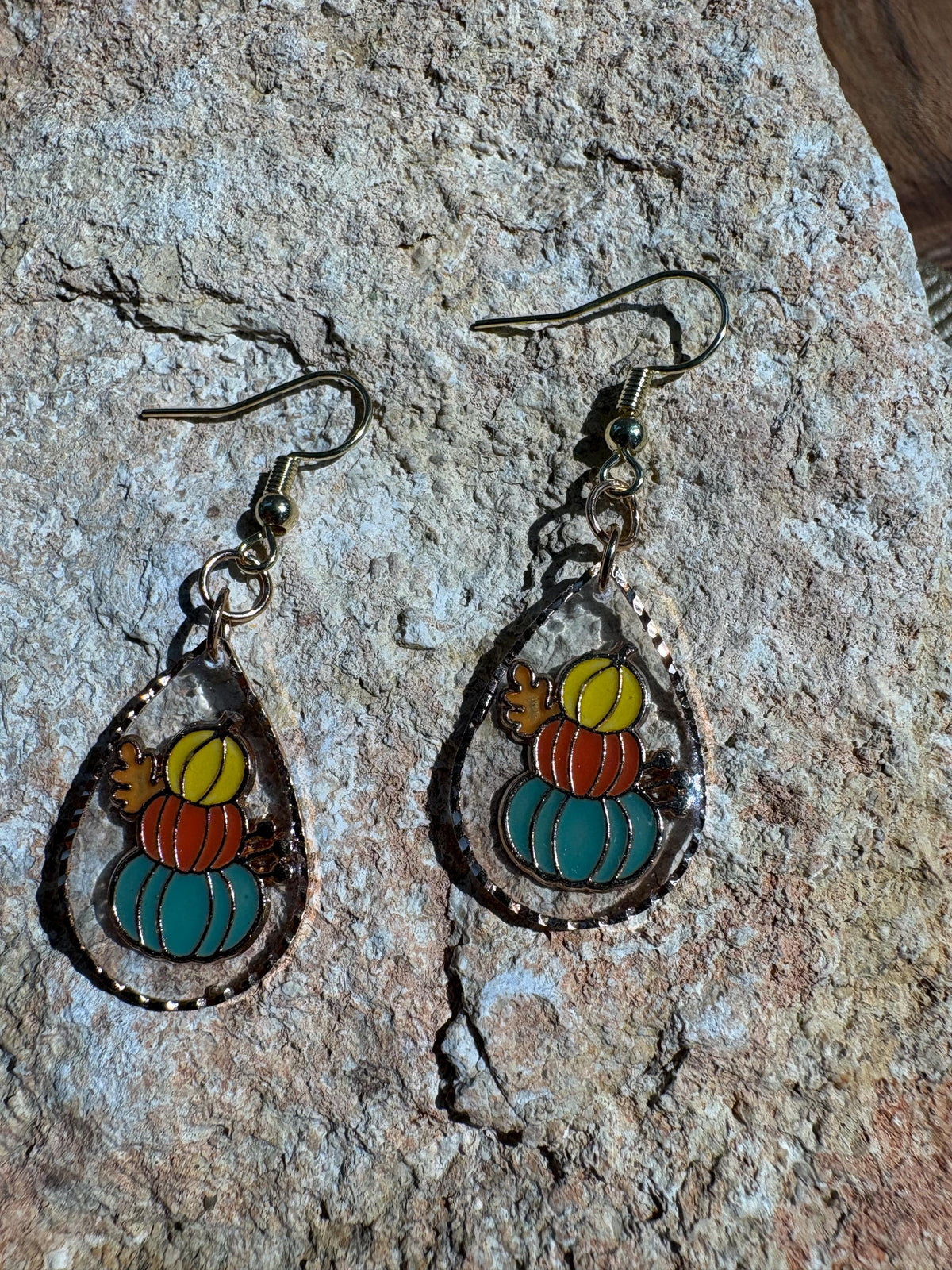 Colorful Pumpkin Earrings, Fall Resin Dangle Earrings, Teardrop Autumn Jewelry, Thanksgiving Earrings, Fall Gift for Her
