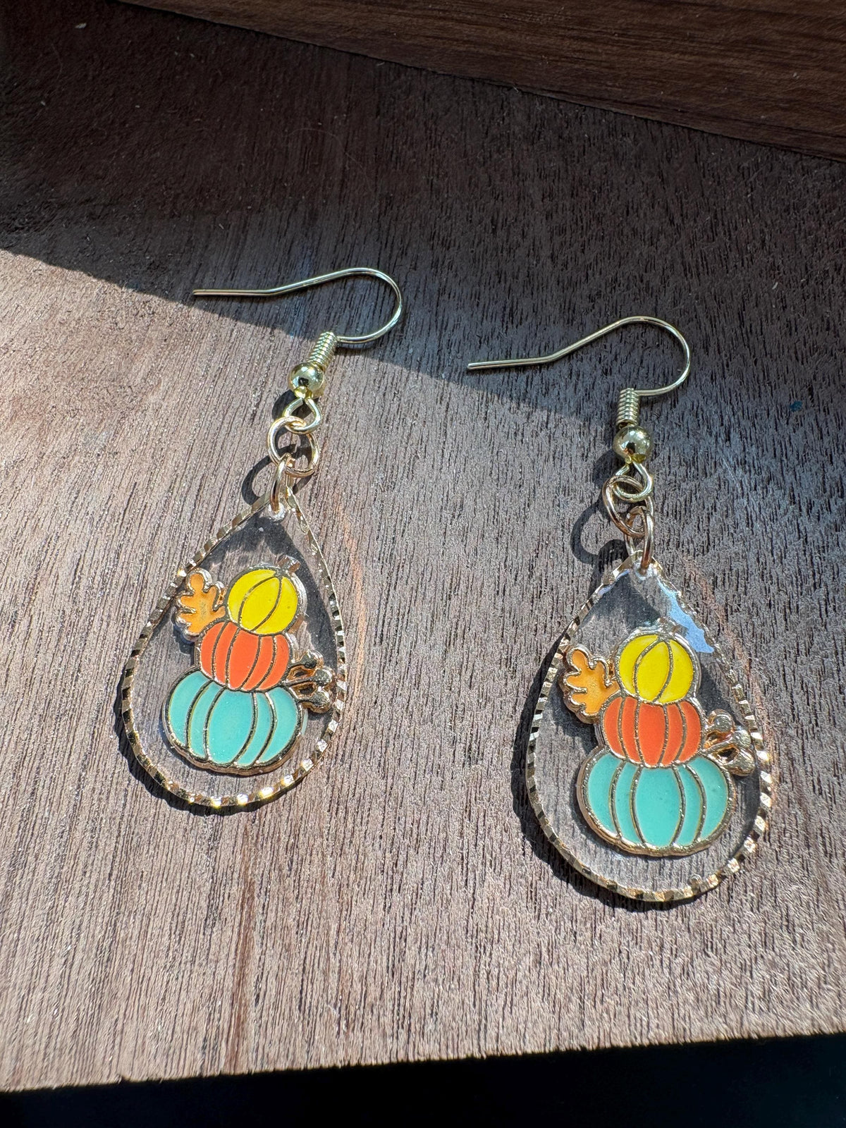 Colorful Pumpkin Earrings, Fall Resin Dangle Earrings, Teardrop Autumn Jewelry, Thanksgiving Earrings, Fall Gift for Her