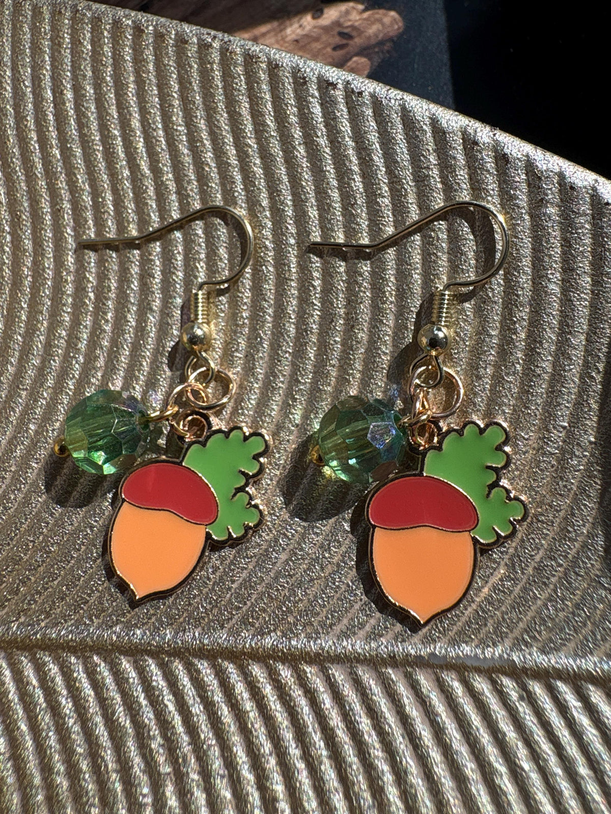 Acorn Earrings, Fall Dangle Earrings, Handmade Wood Autumn Jewelry, Woodland Nature Gift for Her