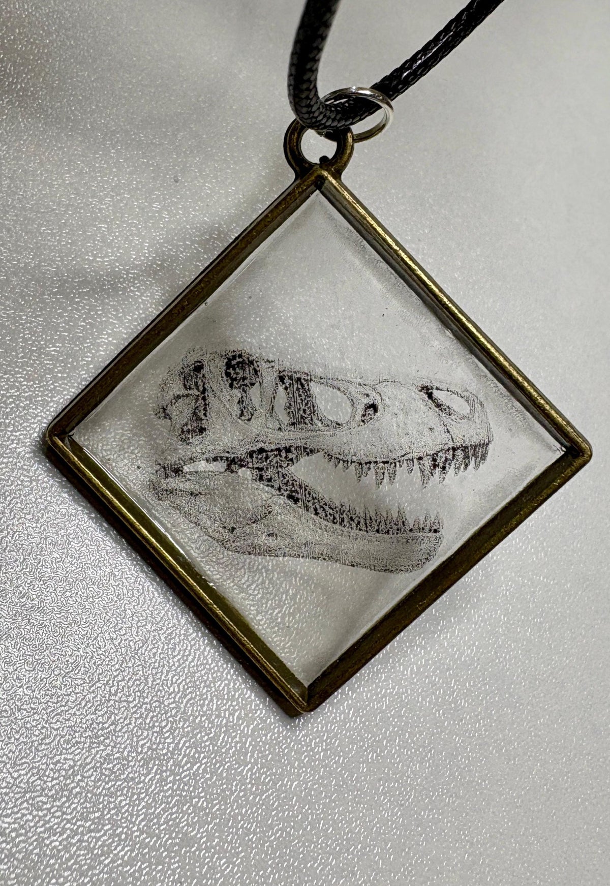 T. Rex Skull Necklace, Handmade Dinosaur Pendant, Dinosaur Lover Gift