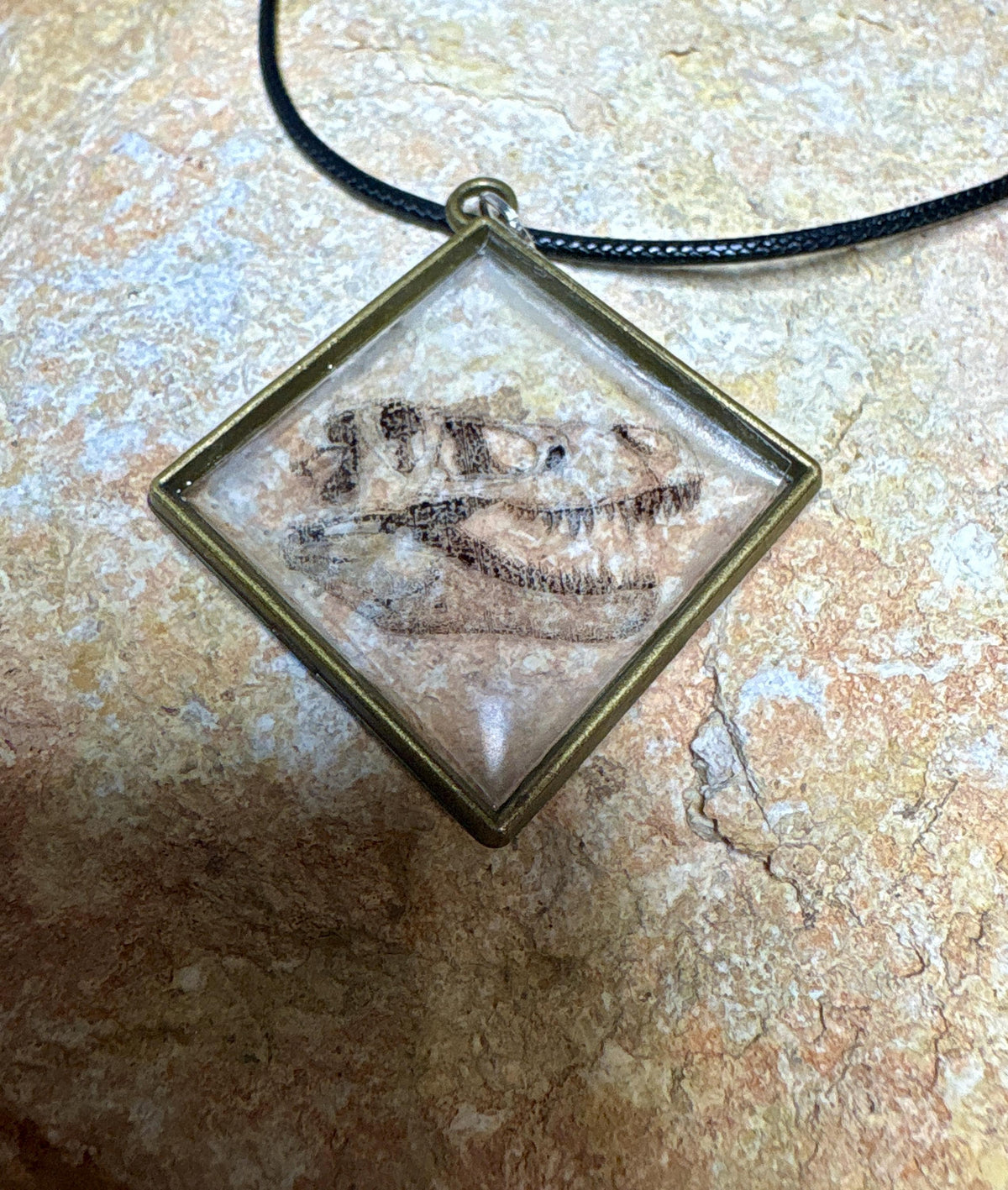 T. Rex Skull Necklace, Handmade Dinosaur Pendant, Dinosaur Lover Gift