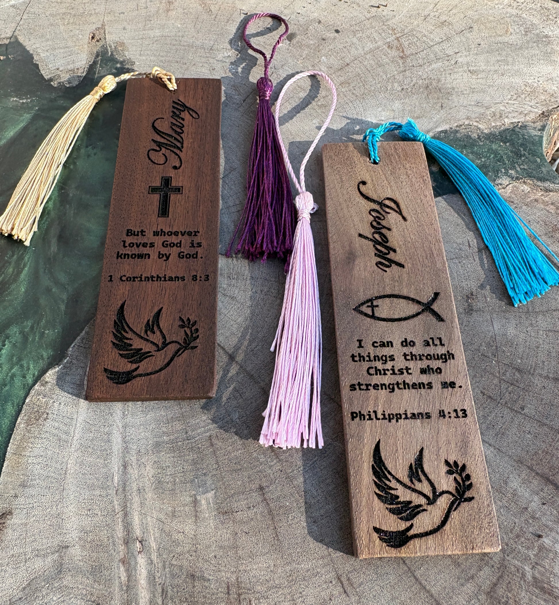 Personalized Christian Bookmark | Custom Engraved Wooden Bible Bookmark Bookmarks Consecrated Jewelry Co.