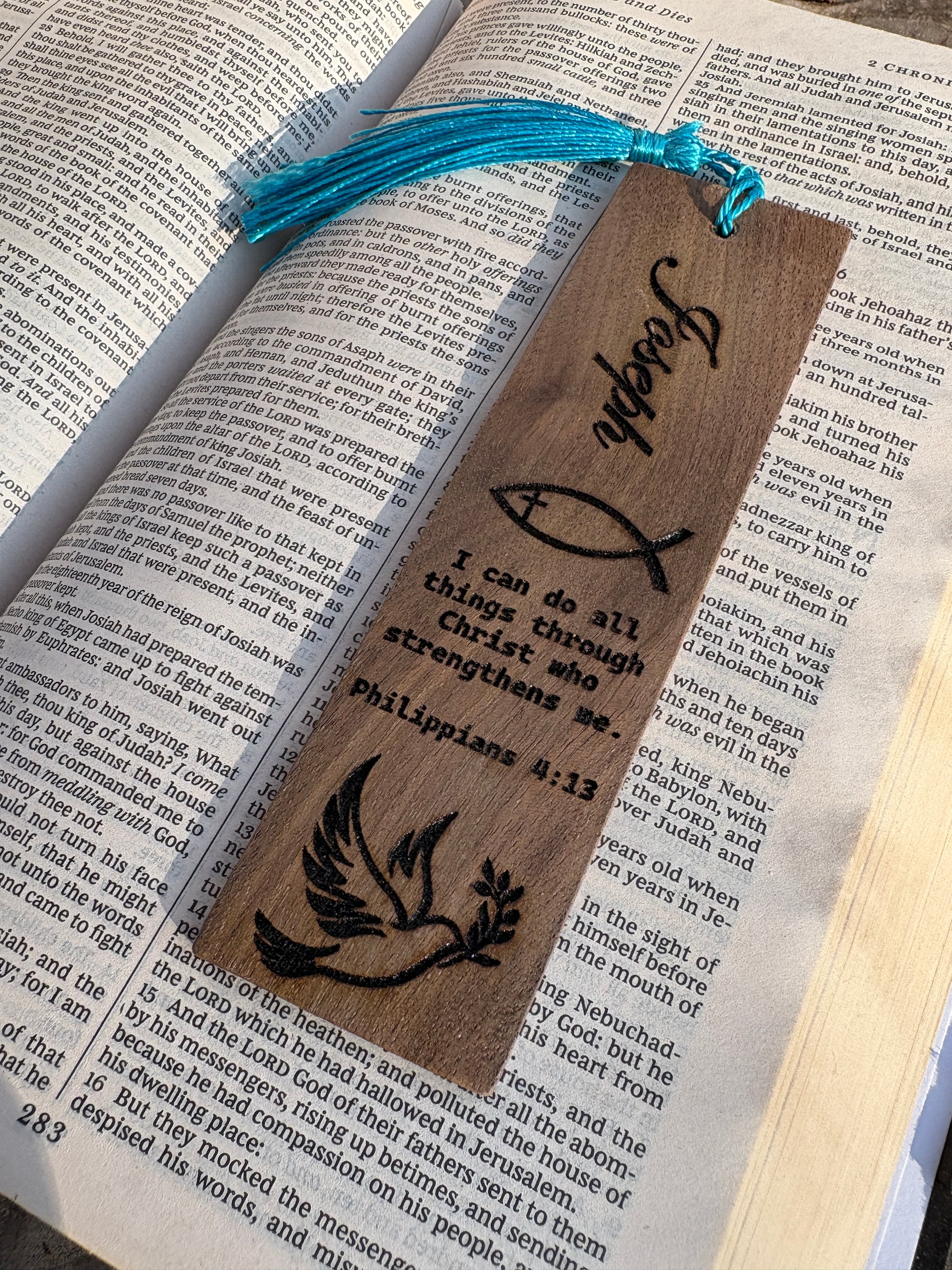 Personalized Christian Bookmark | Custom Engraved Wooden Bible Bookmark Bookmarks Consecrated Jewelry Co.